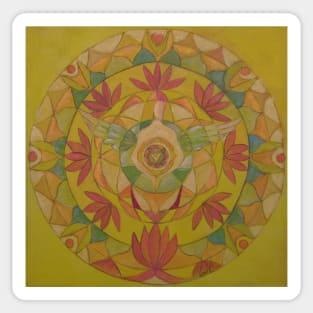 Solar plexus chakra angel free-hand mandala Sticker